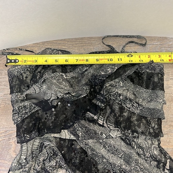 Tracy Reese Convertible Spaghetti Strap/Strapless Silk/Lace/Sequin Tiered Dress - Picture 11 of 12